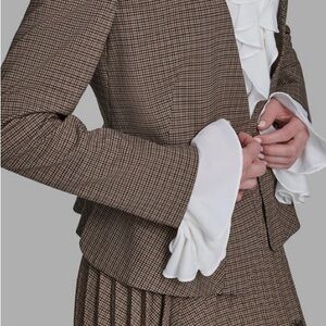 BCBG Brown Checkered Women's Blazer